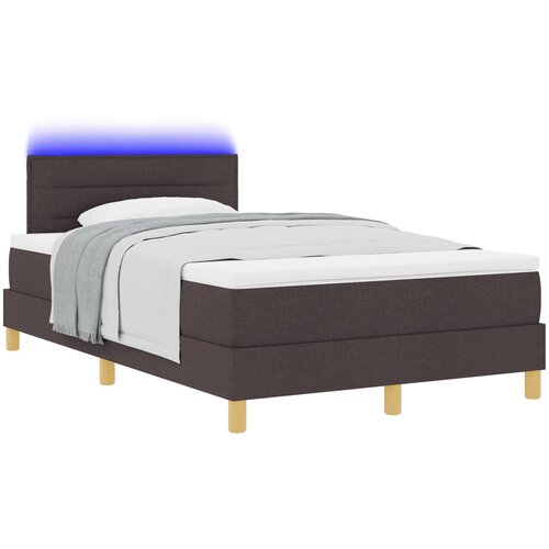 VidaXL Box spring krevet Tamno smeđa 120 x 190 cm tkanina Slike