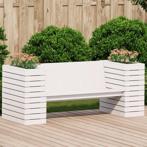 VidaXL Klop z visoko gredo bela 167,5x60x65 cm trdna borovina Slike