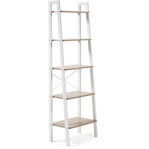 Kave Home Bijeli/u prirodnoj boji regal u dekoru hrasta 56x172x32 cm Aarhus – Cijene