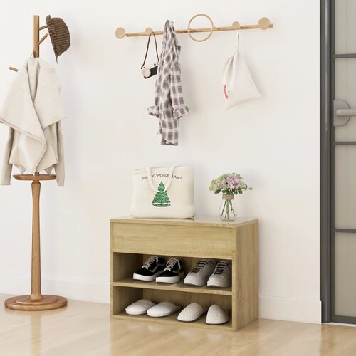 VidaXL Klupa za cipele boja hrasta sonome 60 x 30 x 45 cm od iverice Slike