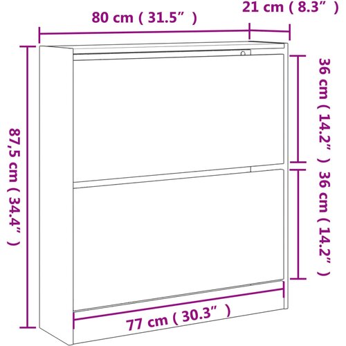  za cipele boja betona 80x21x87,5 cm konstruirano drvo Slike