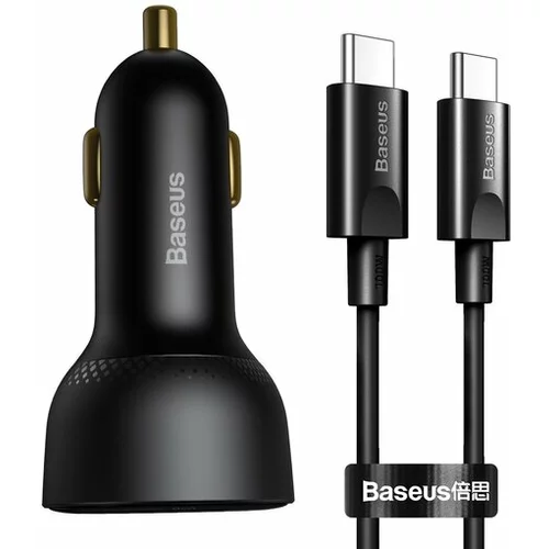 Baseus Superme USB avtomobilski polnilec, USB-C, 100 W + kabel USB-C (črn)