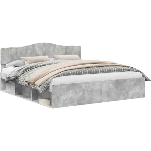  okvir za krevet beton 180 x 200 cm čvrsto borovo drvo Slike