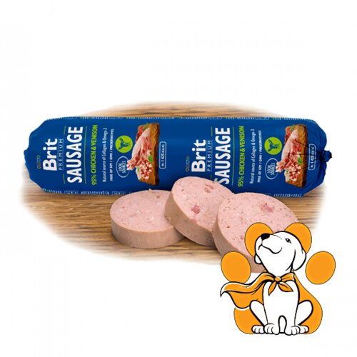 Brit premium Sausage Chicken & Venison 800g, Bogata Mesna Hrana za Pse Cene