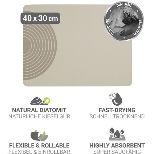 Wenko Bež gumena podloga za ocjeđivanje posuđa 40x30 cm Dima &amp;ndash; Slike