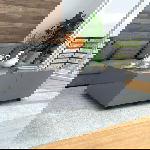 The Living Store Klubska mizica visok sijaj siva 100x100x35 cm - Klubska Mizica, (21573006) Slike