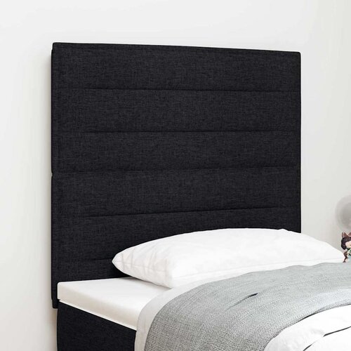  LED glava kreveta s LED trakama s uzglavljem Crna 90 cm tkanina Cene