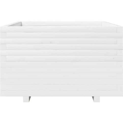  Vrtna sadilica bijela 80x80x49,5 cm od masivne borovine Slike