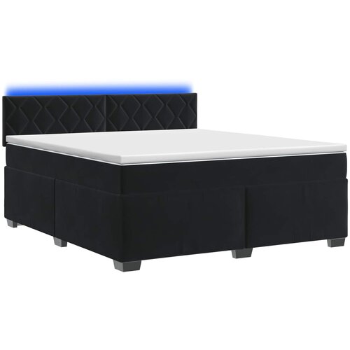  Krevet s box springom, madracem i LED-om Crna 160 x 200 cm Slike