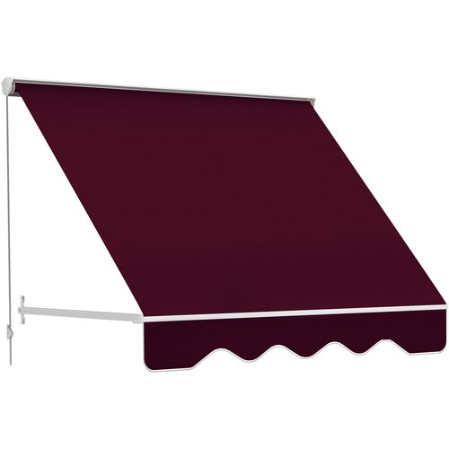 Outsunny 180×70 cm vrtljiva tenda z naklonom 0-120°, aluminij in poliester, odporen proti UV-žarkom, zunanja spuščena tenda, rdeča, (20708550) Cene