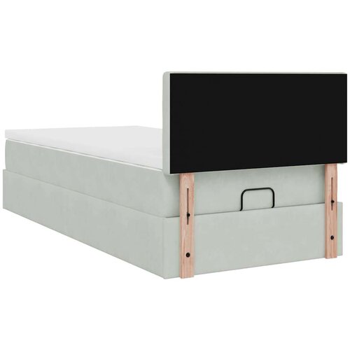 VidaXL okvir za krevet s madraca svjetlosivi 80x200 cm bar&amp;scaron;unasti Slike