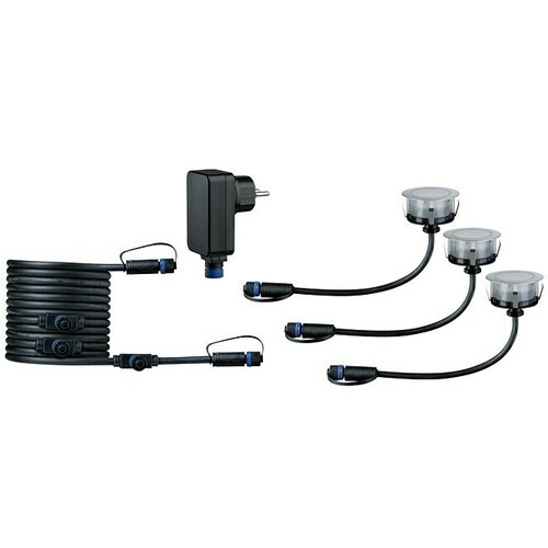 PAULMANN Plug &amp;amp; Shine Osnovni set Floor (Srebrne boje, IP65, 1,3 W, Promjer: 7 cm, 3 Kom.) Slike