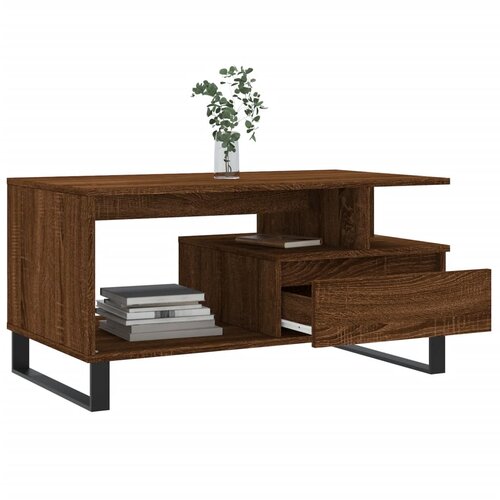  Stolić za kavu smeđi hrast 90x49x45 cm konstruirano drvo Slike