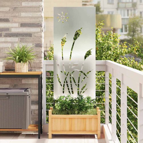 vidaXL Privatnost u vrtu Rezbarija Srebrno 50 x 140 cm Pocinčani čelik Cene