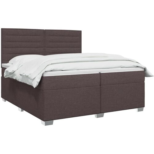  Boxspring krevet s madracem Tamno smeđa 200 x 200 cm Tkanina - Tamno smeđa 200 x 200 cm Dizajn linija Slike