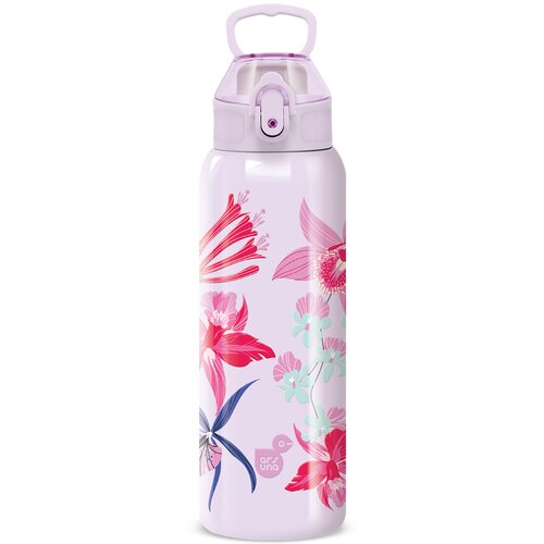 Ars Una 3D Beach Flowers ljubičasta dvoslojna metalna boca 700 ml Cijene