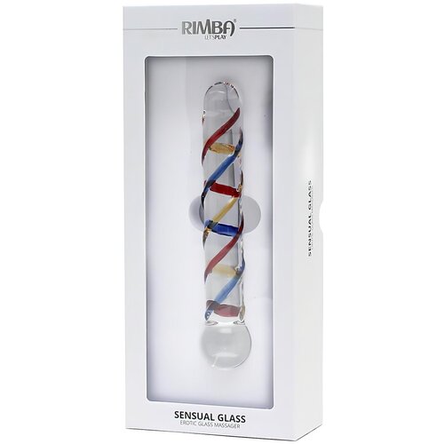 Rimba Rachella - dupli stakleni dildo (proziran - u boji) Slike