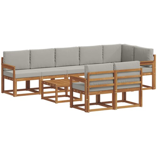  Set vanjskih sofa 9 kom. Prirodna i svijetlo siva Cene