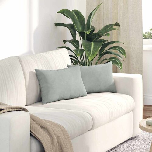 vidaXL Blazine za kavč 2 pcs Svetlo siva 50 x 30 cm Žametna tkanina Cene