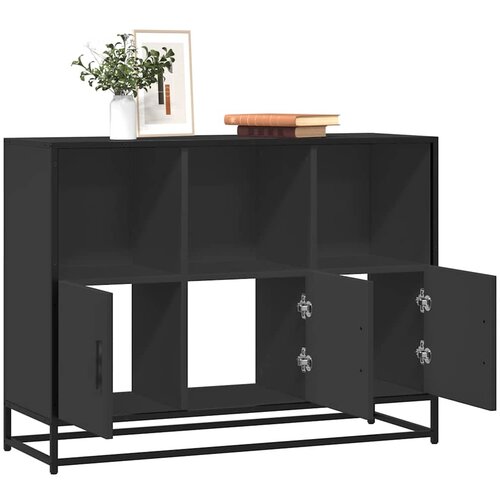 VidaXL Komoda črna 100x35x76 cm inženirski les Slike