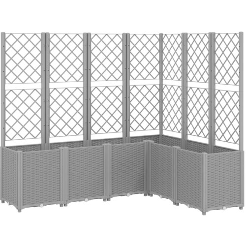 Maison Chic Cvetlično korito - Cvetlični Lonec z oporno mrežo svetlo sivo 160x120x140 cm PP, (21788821) Slike