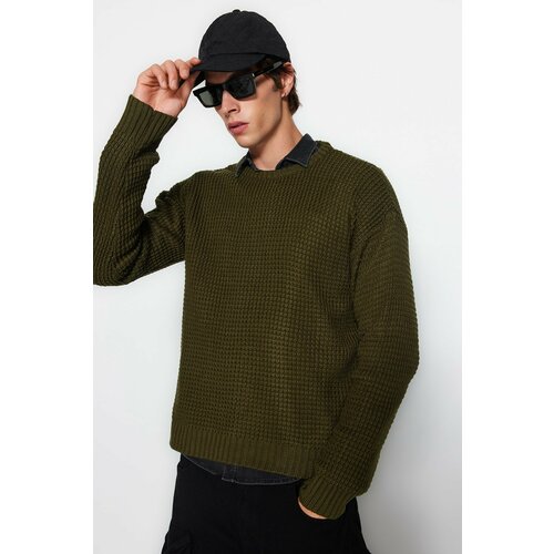 Trendyol Sweater - Khaki - Oversize Slike