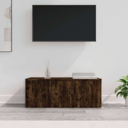 TV ormarić boja dimljenog hrasta 80x34x30 cm konstruirano drvo Slike