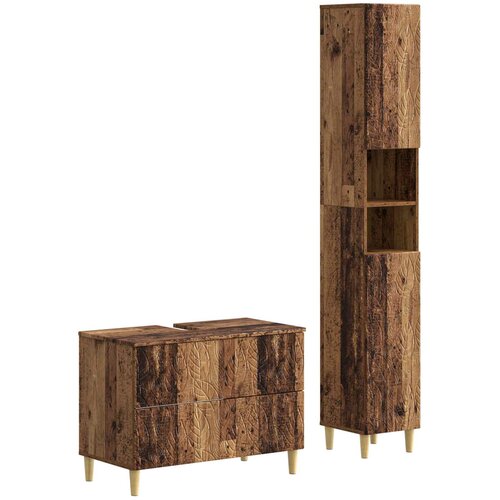  Set kupaonskih ormara od 2 dijela DELFT Staro drvo Cene