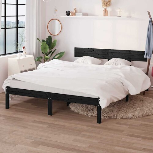  Okvir za krevet od masivne borovine crni 135x190 cm bračni Cijene