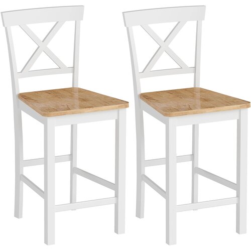HOMCOM barski stol kavčuk les 46,5D x 41,5&Scaron; x 96V cm Hrast+Bel, (5000242610) Cene