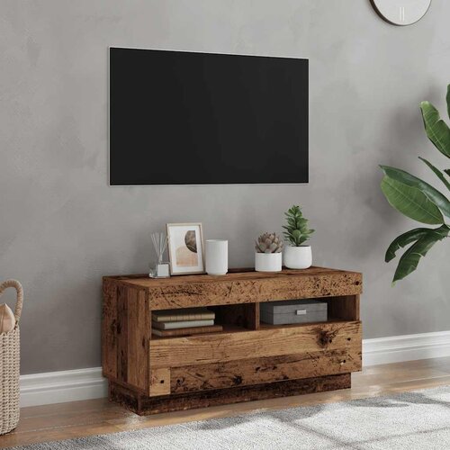 TV ormarić LED boja staro drvo 80x35x40 cm konstruirano drvo Cijene