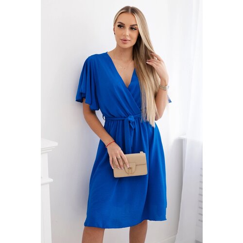 Kesi Włoski Dress with a plunging neckline cornflower blue Cene