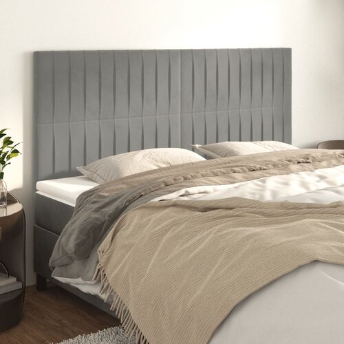 VidaXL Uzglavlje 4 kom svjetlosivi 90x5x78/88 cm bar&amp;scaron;unasta Slike