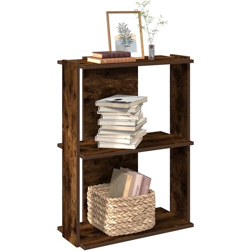  Regal za knjige s 3 razine boja hrasta 60x30x80 cm drveni Cijene