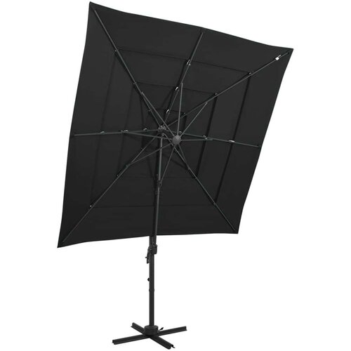  Suncobran s 4 razine i aluminijskom šipkom 250 x 250 cm crni Cene