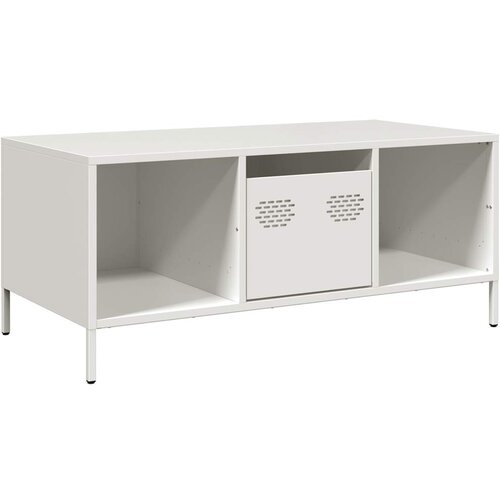 Maison Chic Klubska mizica - kavna mizica - Nizka mizica bela 101,5x50x43,5 cm valjano jeklo, (21754923) Cene