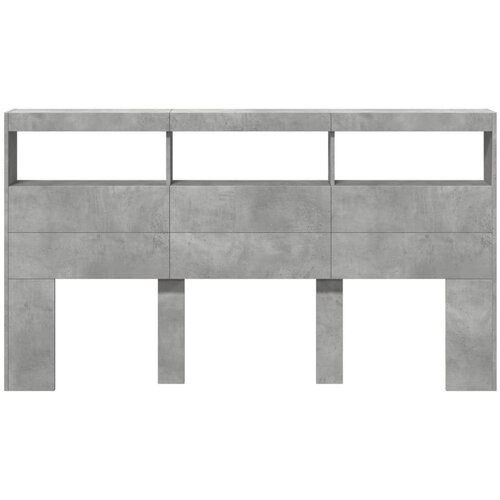  za uzglavlje LED svjetlima boja betona 180x17x102 cm Slike