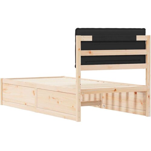 VidaXL krevetni okvir s tapiciranim uzglavljem crna 90 x 190 cm Slike