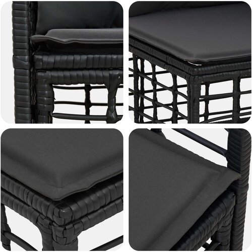  Set vanjskih sofa 4 kom. Crna i tamno siva Poliester Slike