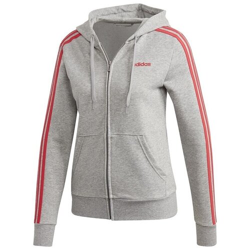 Adidas Puloverji Essentials 3S Full Zip Hoodie Siva Slike