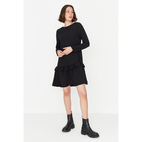 Trendyol Black Ruffle Detailed Dress Slike