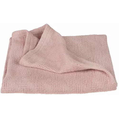 Roba Ružičasta pletena deka za bebe od organskog pamuka 80x80 cm Lil Planet –