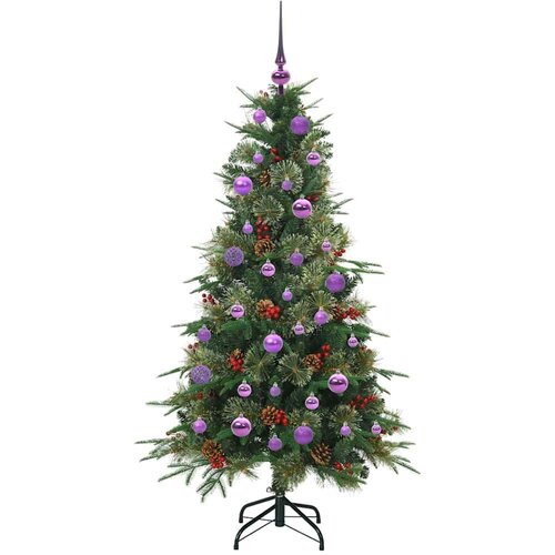 VidaXL Umjetno božićno drvce s nogom s stalakom Zelena 150 cm PE i PVC Slike