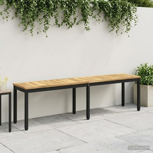  Vrtna klupa 161 x 35 x 45 cm Čvrsto drvo akacije Bijela i crna Cijene