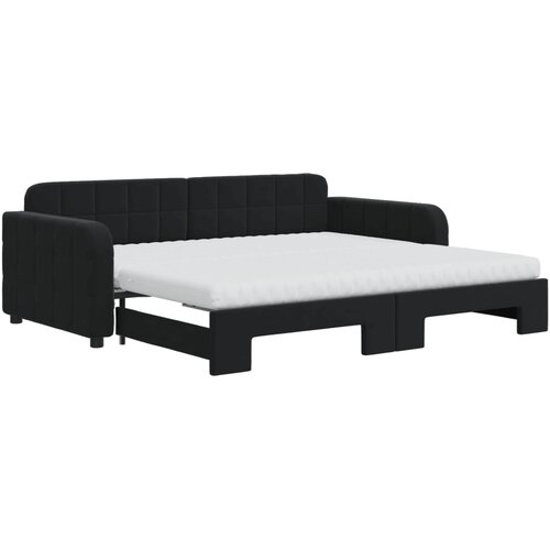  Dnevni krevet na razvlačenje s madracima crni 90x190 cm bar&amp;scaron;un Slike