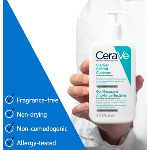 CeraVe Blemish Control čistilni gel proti nepravilnostim na aknasti koži 473 ml Slike