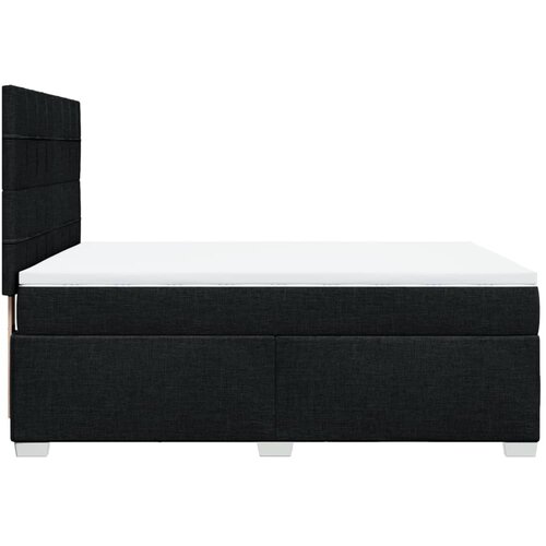  Krevet s oprugama i madracem crni 140 x 190 cm od tkanine Slike