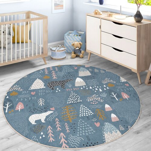 Mila Home Plavi periv dječji tepih &amp;oslash;120 cm Forest Land &amp;ndash; Slike