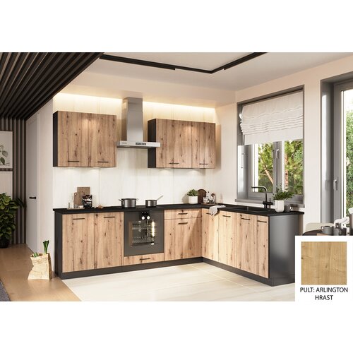 Stolkar KOTNI KUHINJSKI SESTAV ANIKA 200 X 260 CM - ARTISAN HRAST-Arlington hrast Cijene