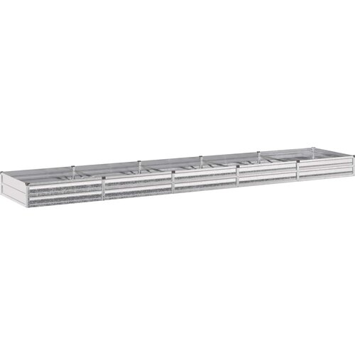  Povi&amp;scaron;eni vrtni krevet Srebrna 400 x 80 x 24 cm cinkani Slike